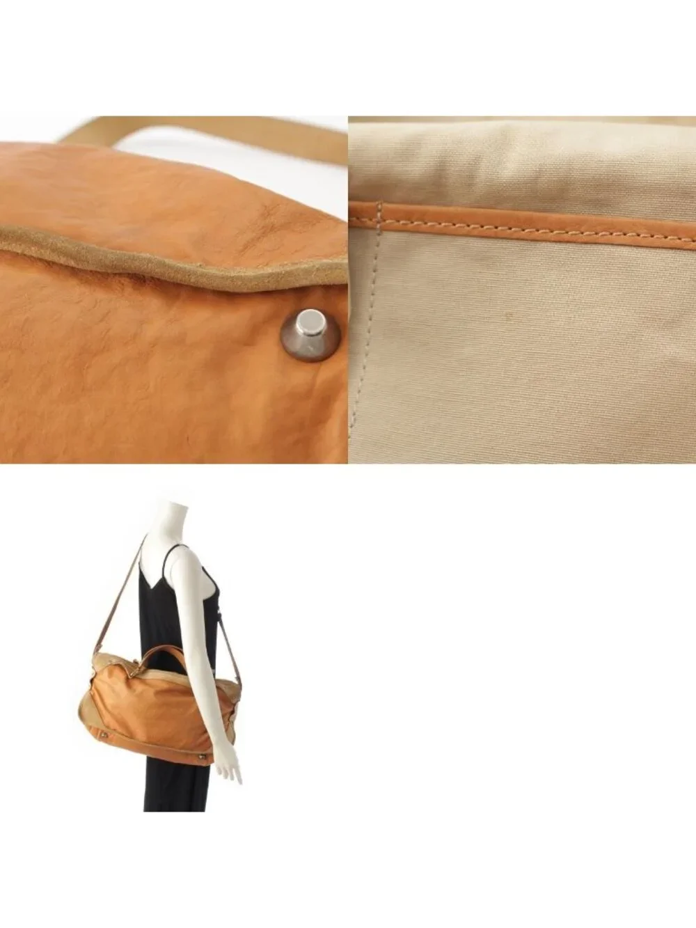 Celine Leather Suede 2-Way Shoulder Bag Brown